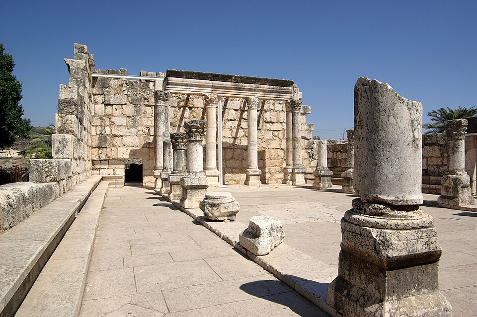 Ruins of Capernaum with the octagonal church remains over the venerated house