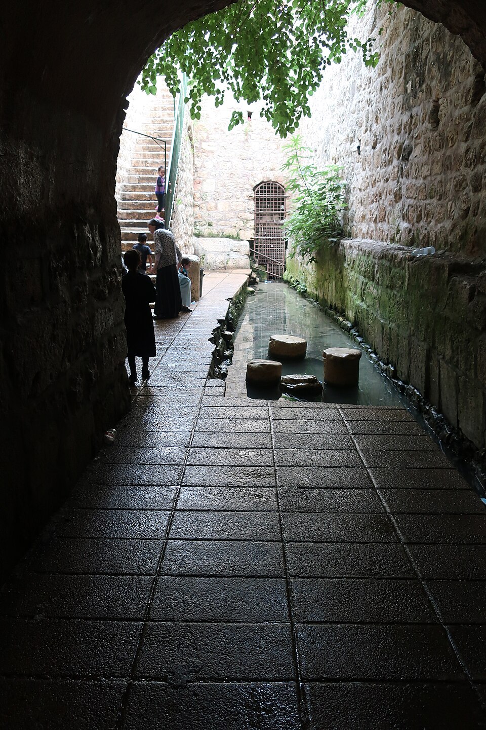 The Pool of Siloam at the outlet of Hezekiah's Tunnel in the City of David, Jerusalem