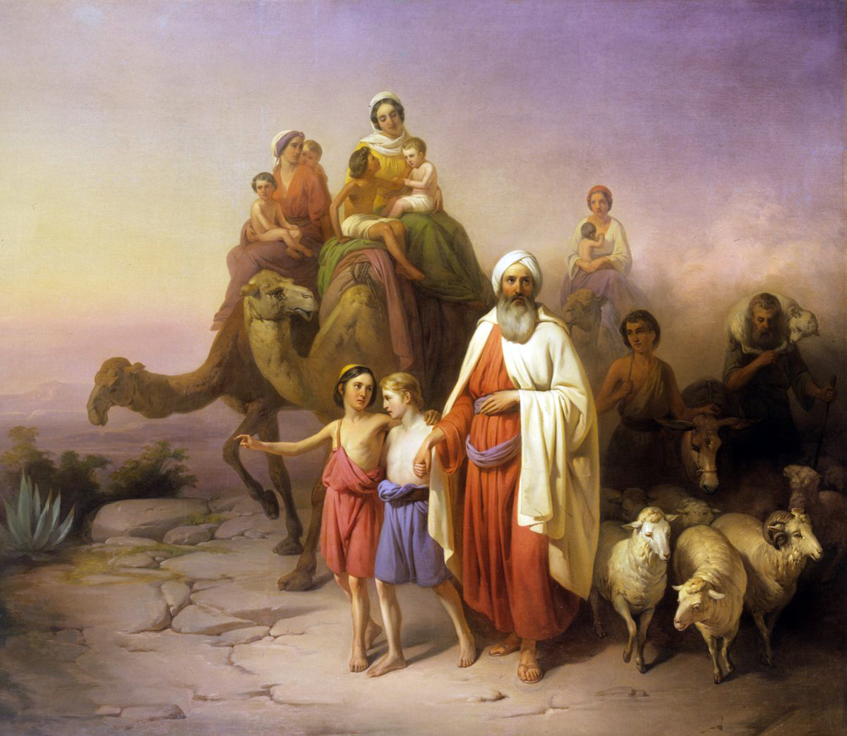 A 19th-century painting of Abraham leading his family and flocks out of Ur toward Canaan