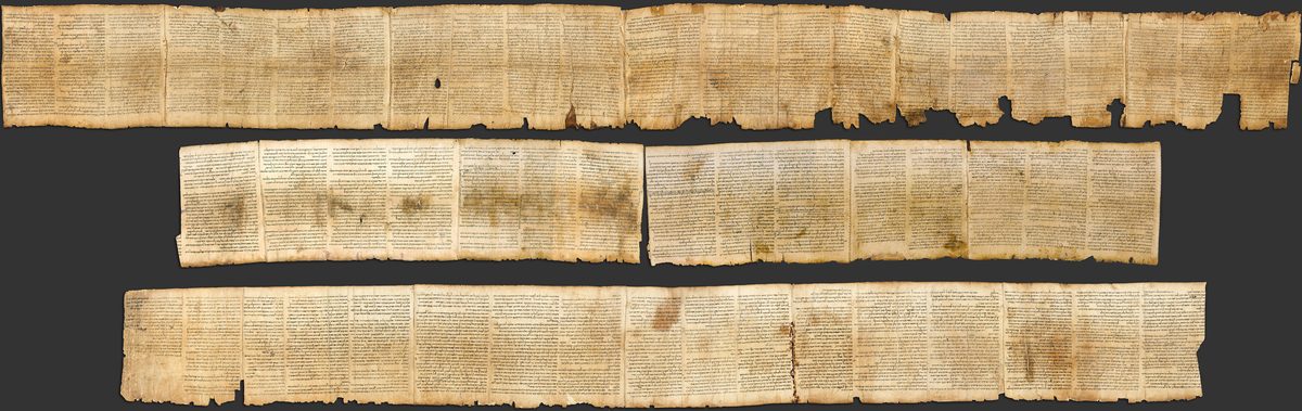 The Great Isaiah Scroll from Qumran, the best-preserved Dead Sea biblical scroll, containing the whole book of Isaiah in Hebrew.